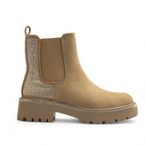 Europeon Union Women Beige Chamois Half Boot #3192